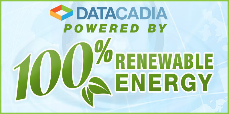 Datacadia – Powered by 100 Percent Renewable Energy.